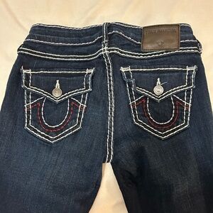 True Religion Blue Jeans with Horseshoe Stitching